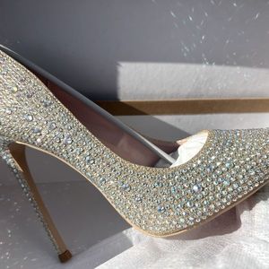Elizabeth Lang gold jewel studded heels - brand new